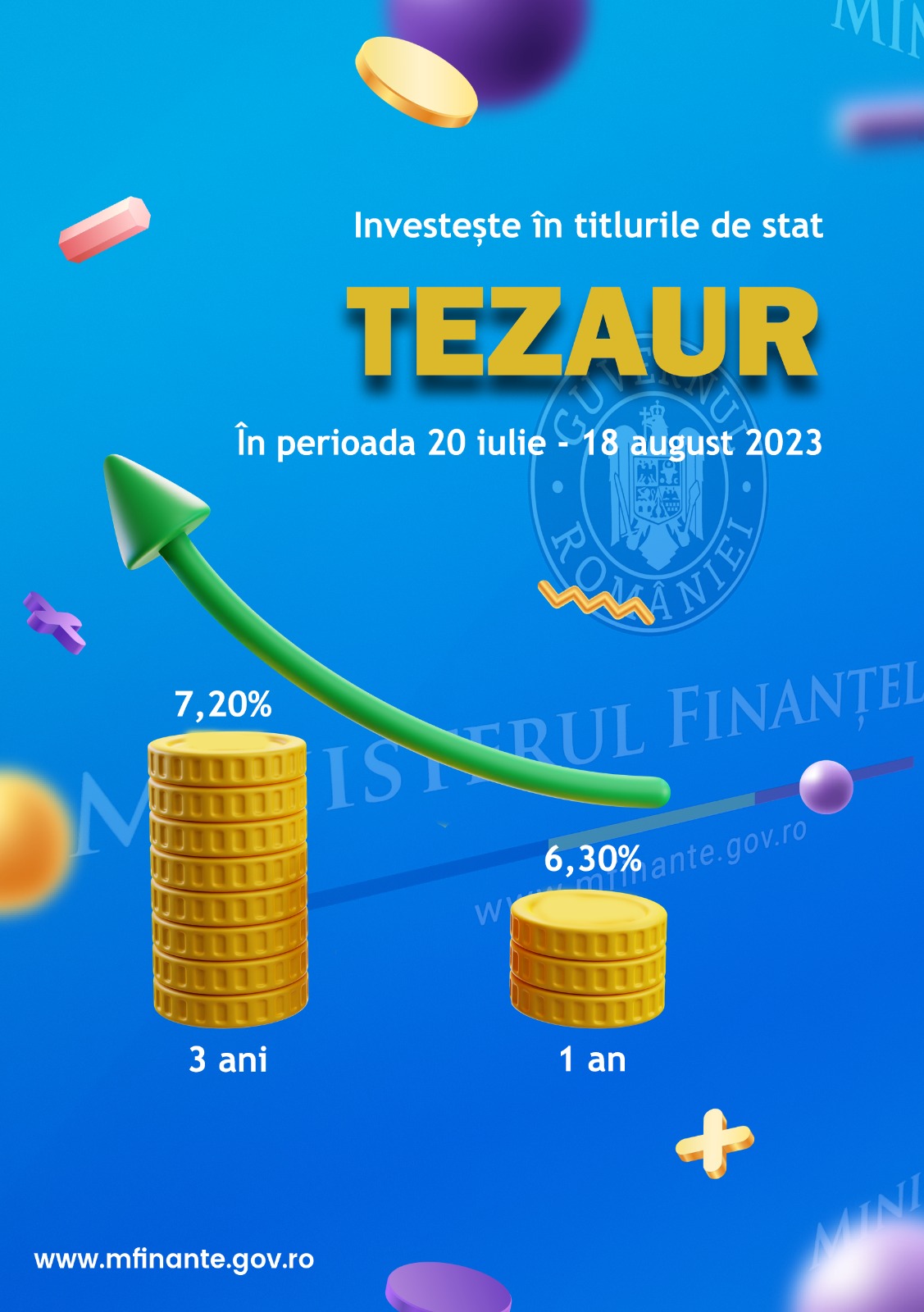 O nouã emisiune în titlurile de stat TEZAUR: Românii care investesc primesc dobânzi de pânã la 7,20% pe an